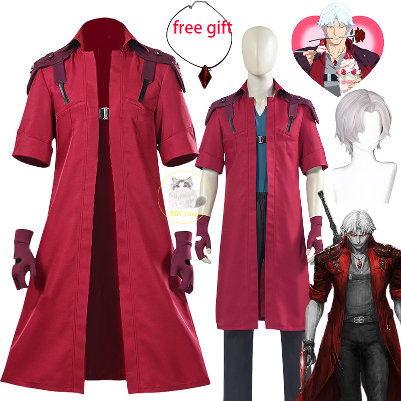 Windbreaker Anime Merchandise - DMC5 Dante Cosplay Peruk Üniforma Kostümleri