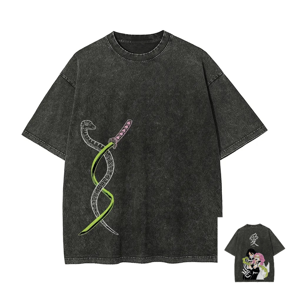 Anime Merchandise Store Japan - Kimetsu No Yaiba Yıkanmış Tişört Anime