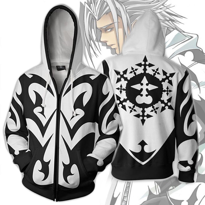 Anime Merchandise Jacket - Kingdom Hearts 3D Anime Baskı Fermuarlı